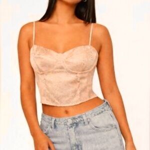 Forever 21 satin  Bustier Cami Top blush Nude small
